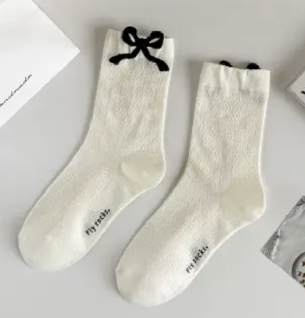 Black & White Bow Socks