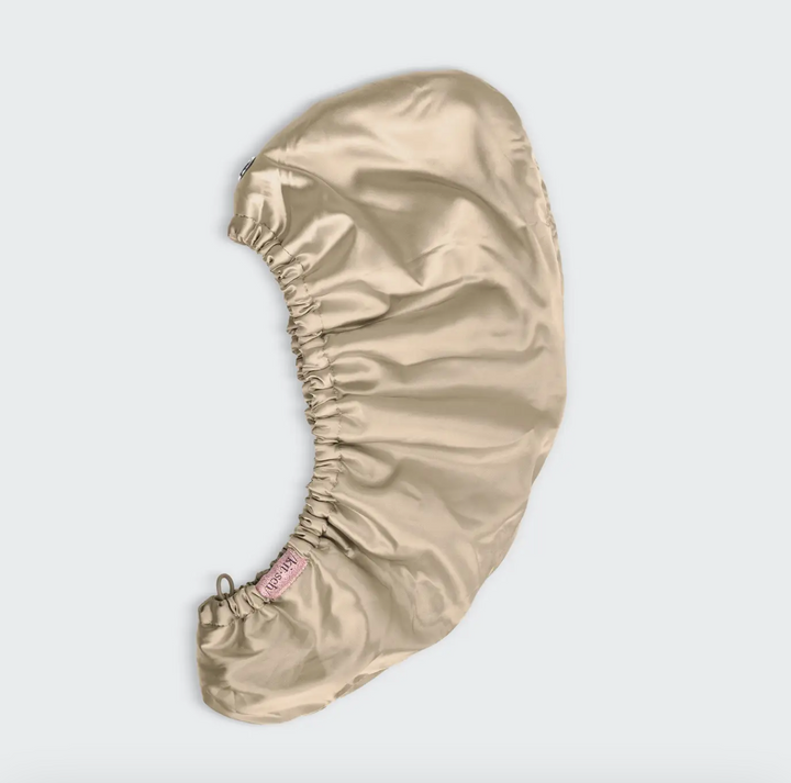 Satin-Wrapped Hair Towel - Champagne