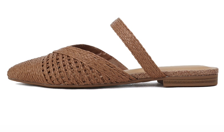 Ellie - Rattan Slip On Flat