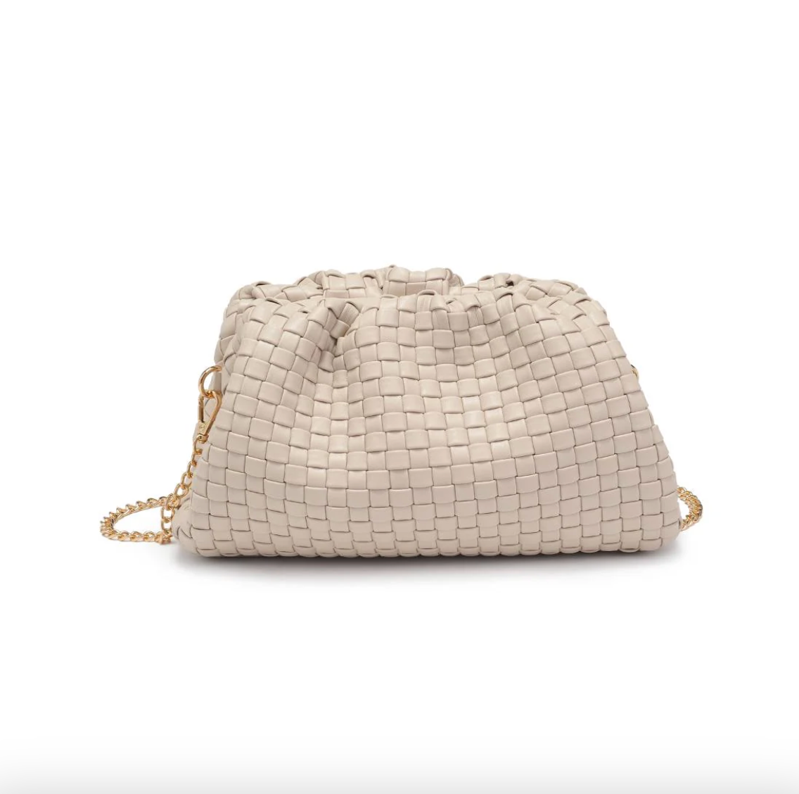 Tate - Woven Frame Clutch (Oatmilk)