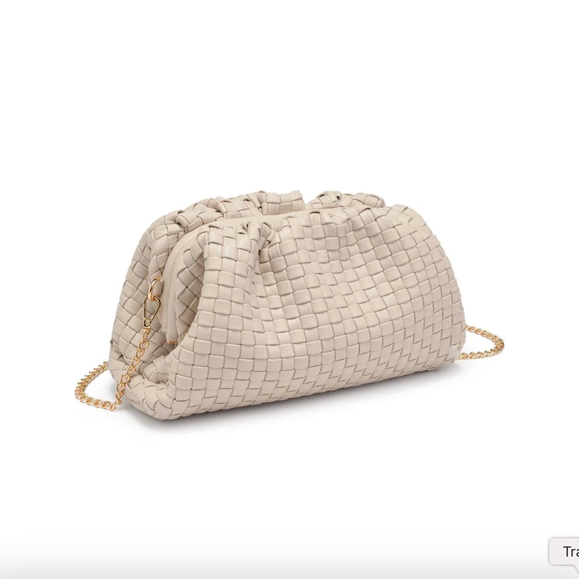 Tate - Woven Frame Clutch (Oatmilk)
