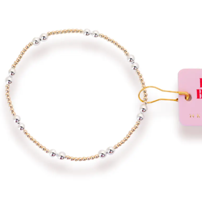 Beaded Blondes - Leah Bracelet in Gold w/Silver (Petite)