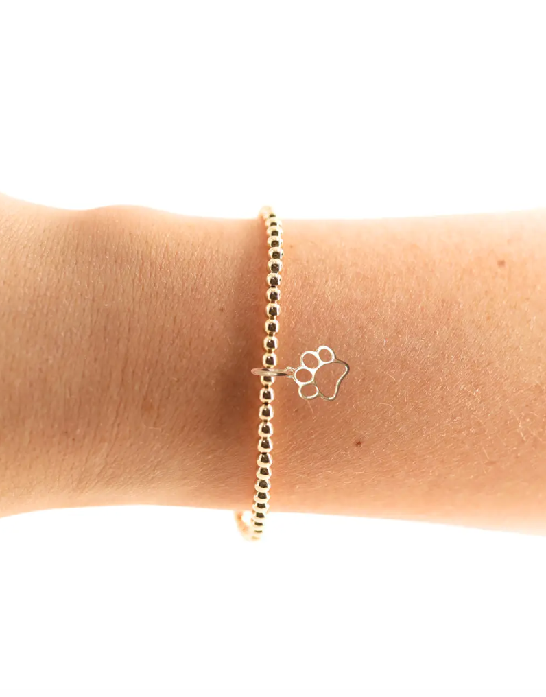Beaded Blondes - Gold Paw Charm Bracelet (Petite)