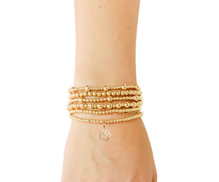 Beaded Blondes - Gold Paw Charm Bracelet (Petite)