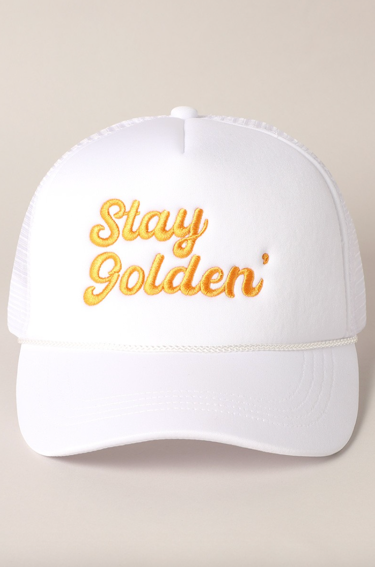 Stay Golden Trucker Hat (White)
