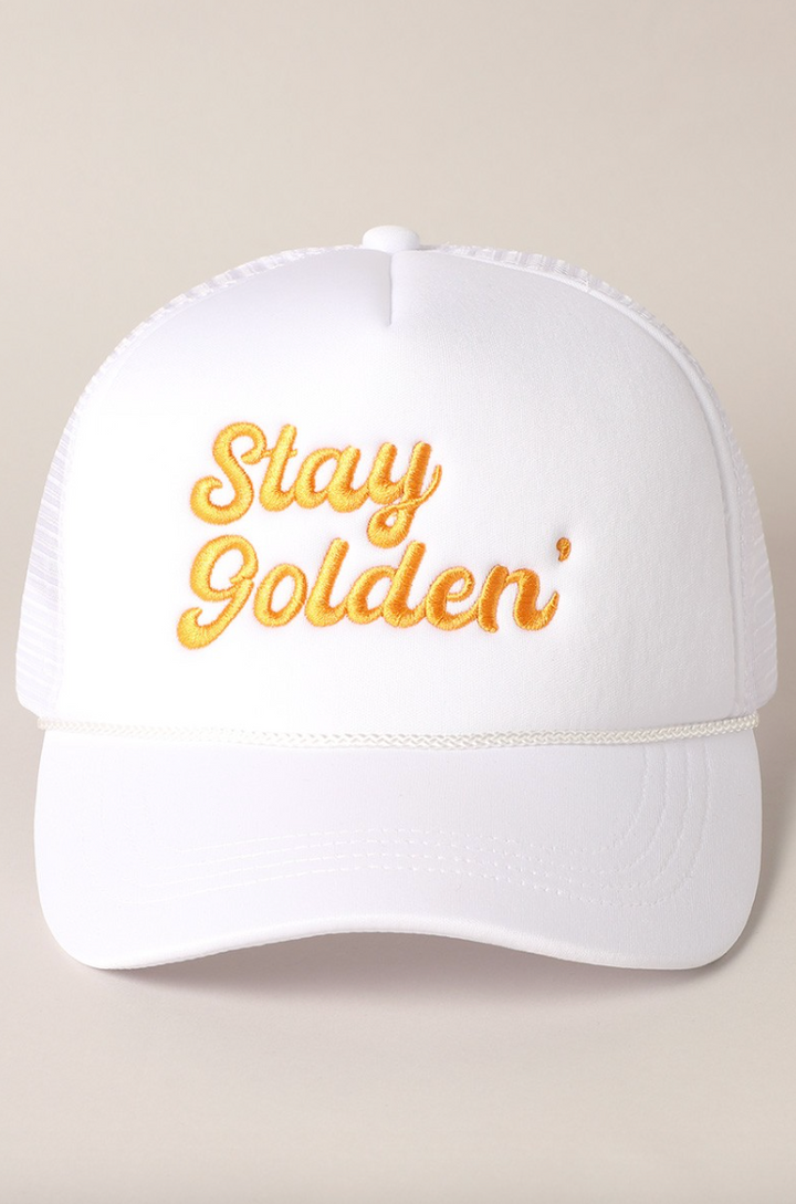 Stay Golden Trucker Hat (White)