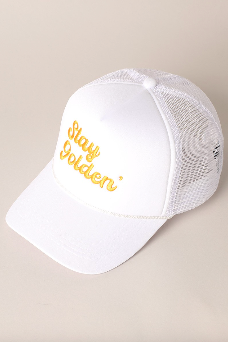 Stay Golden Trucker Hat (White)