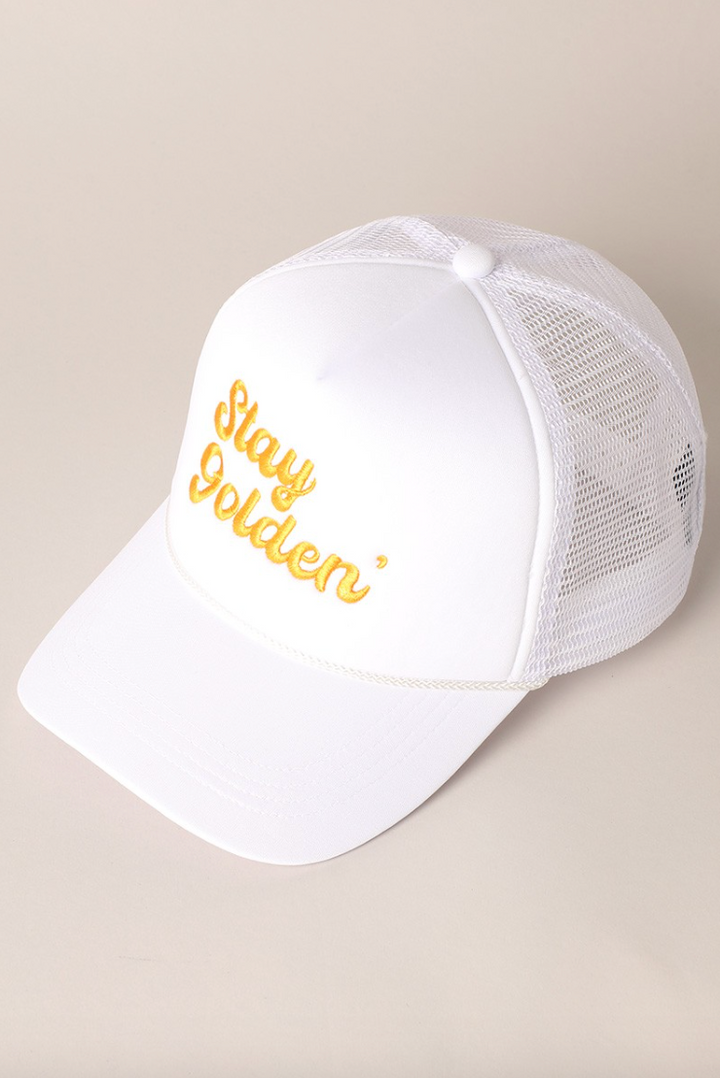 Stay Golden Trucker Hat (White)