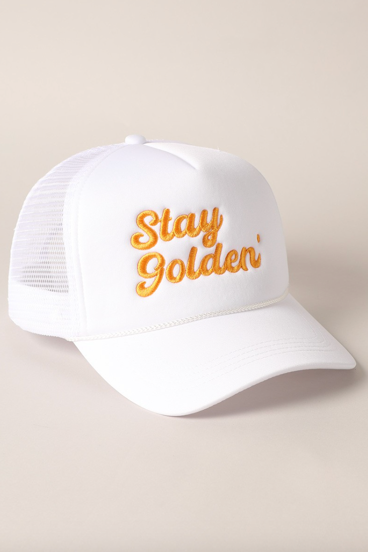 Stay Golden Trucker Hat (White)
