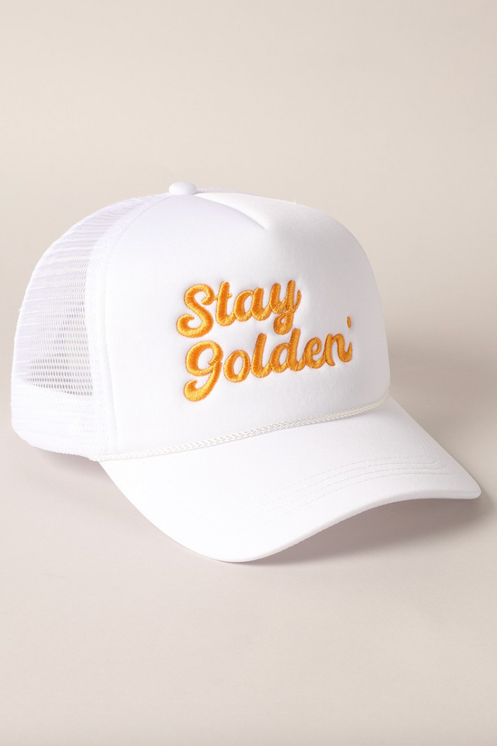 Stay Golden Trucker Hat (White)