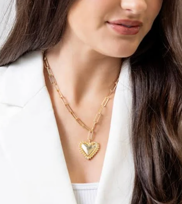 Winslow - Chunky Heart Link Necklace
