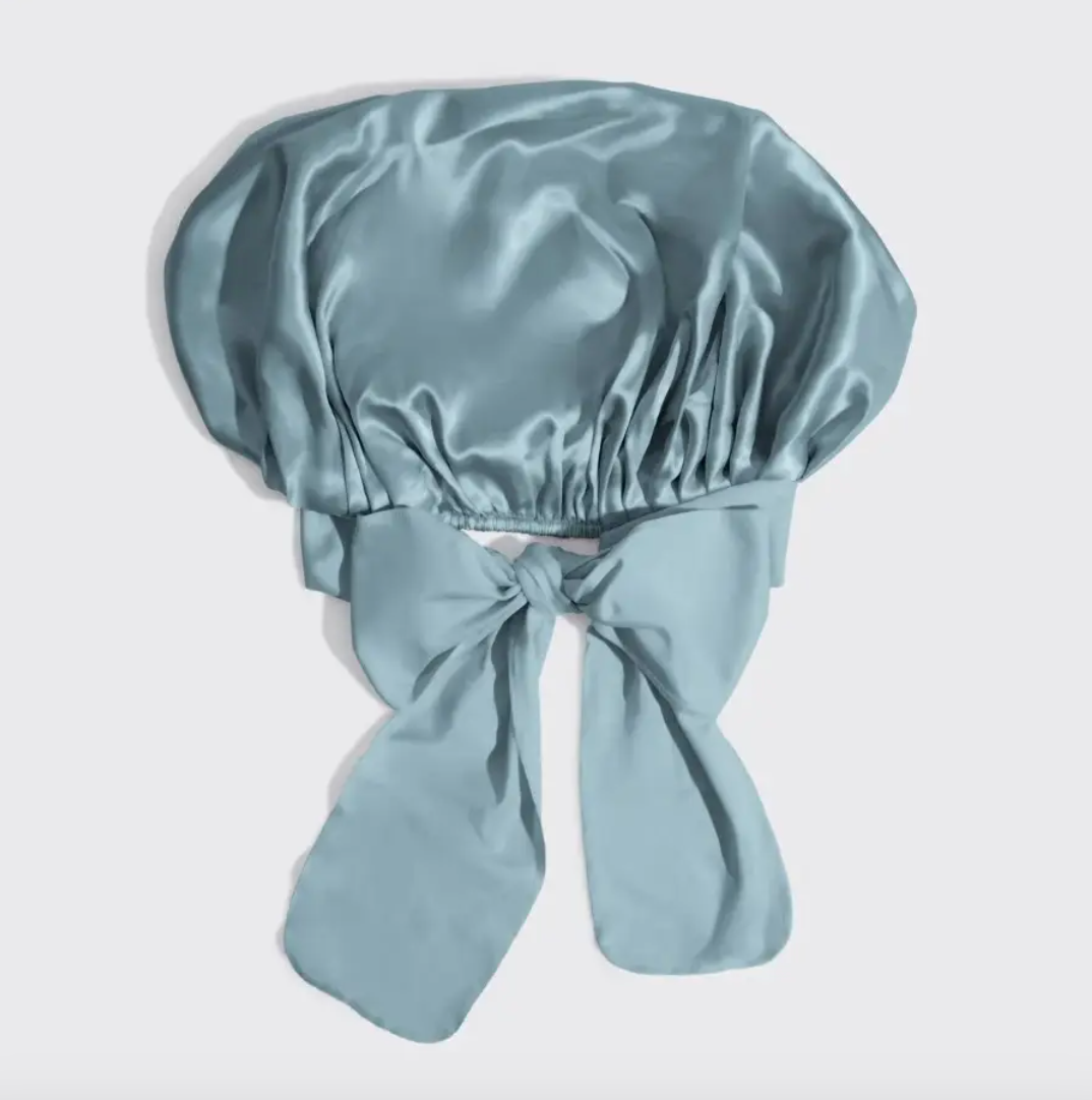 Kitsch - Adjustable Oversized Satin Bonnet (Haze Blue)