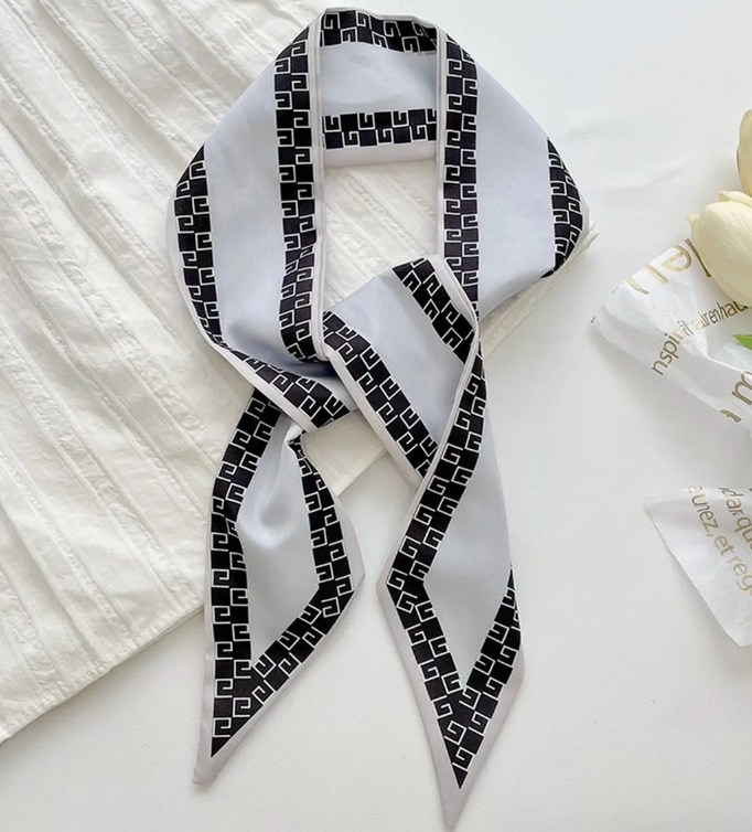 Tori - Blue Striped Scarf