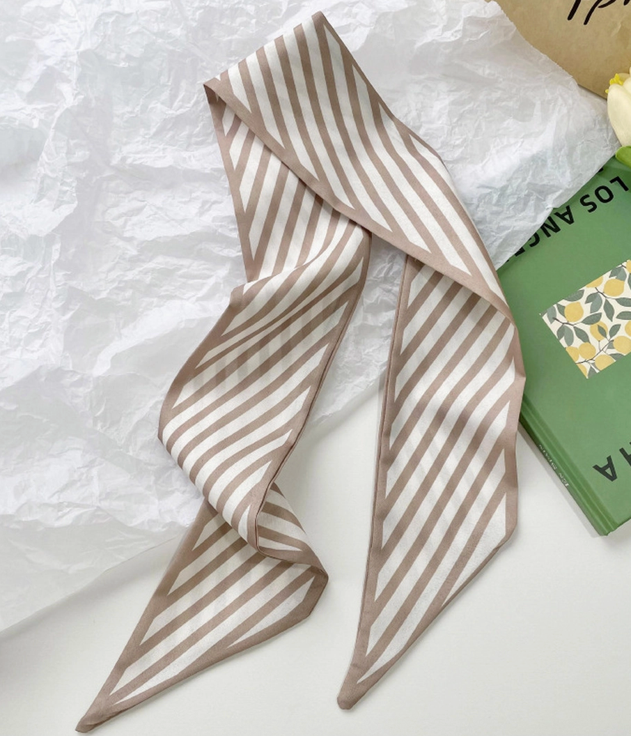 Sunni - Beige Striped Scarf