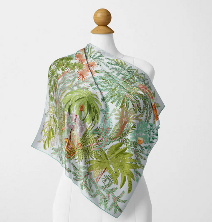Millie - Tropical Square Silk Like Scarf