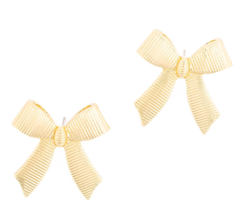 Corey - Gold Bow Earrings