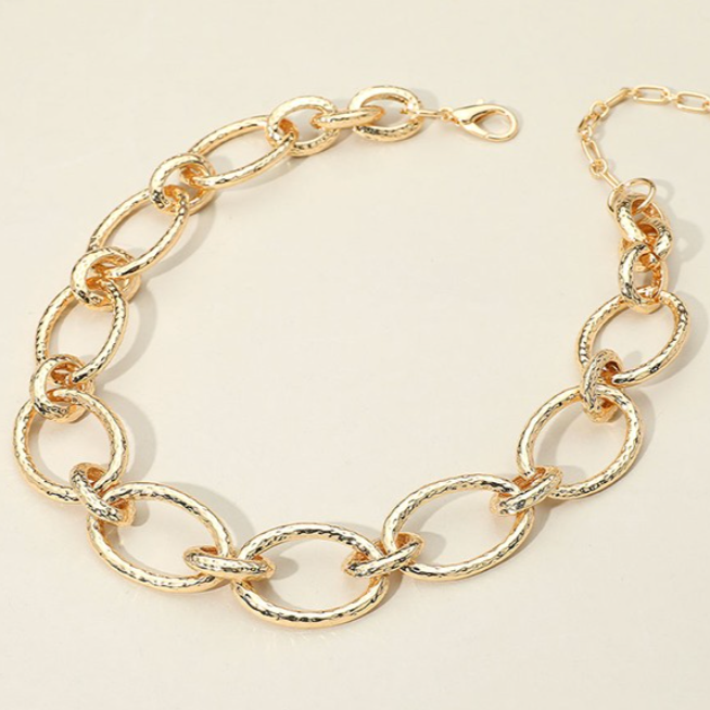 Sheila - Chunky Chain Link Necklace - (Gold)