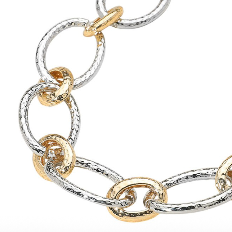 Sheila - Chunky Chain Link Necklace - (Two Tone)