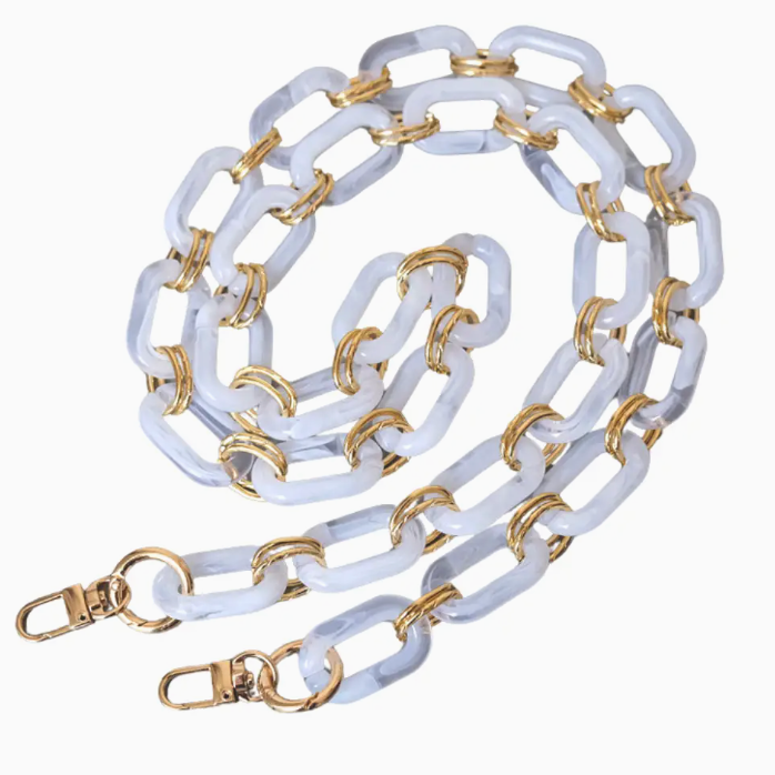 Hadley - Crossbody Chain Purse/Phone Strap (White)