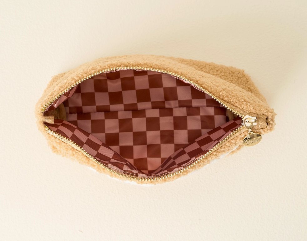 Game Day Teddy Pouch - Tan