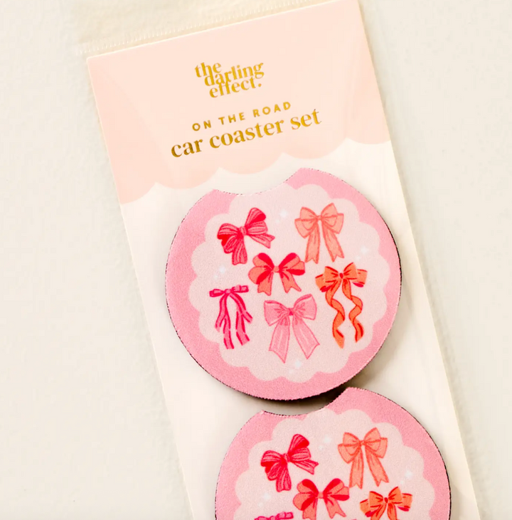Foam Car Coasters Set of 2 - Blushing Bows