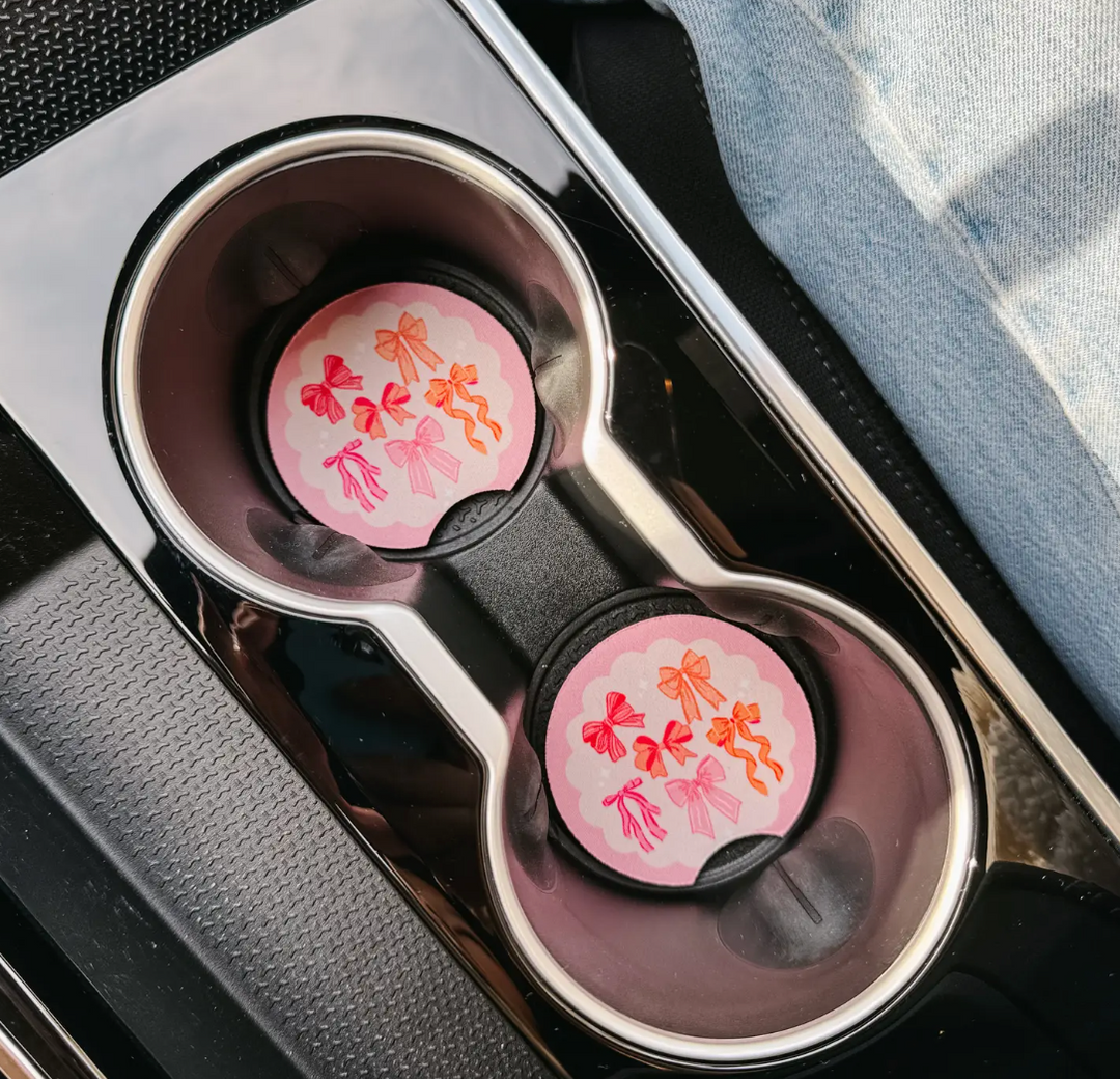 Foam Car Coasters Set of 2 - Blushing Bows