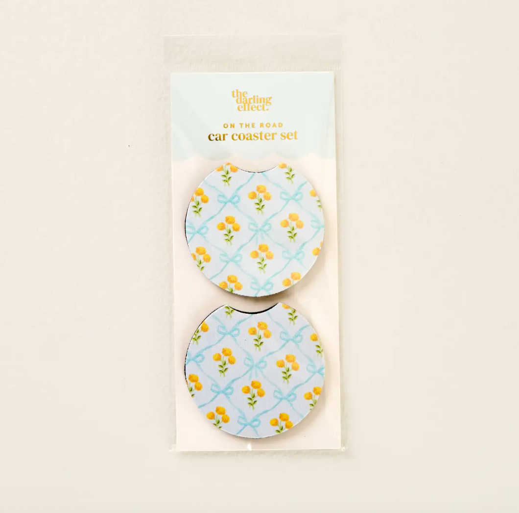 Foam Car Coasters Set of 2 - Lane Blue