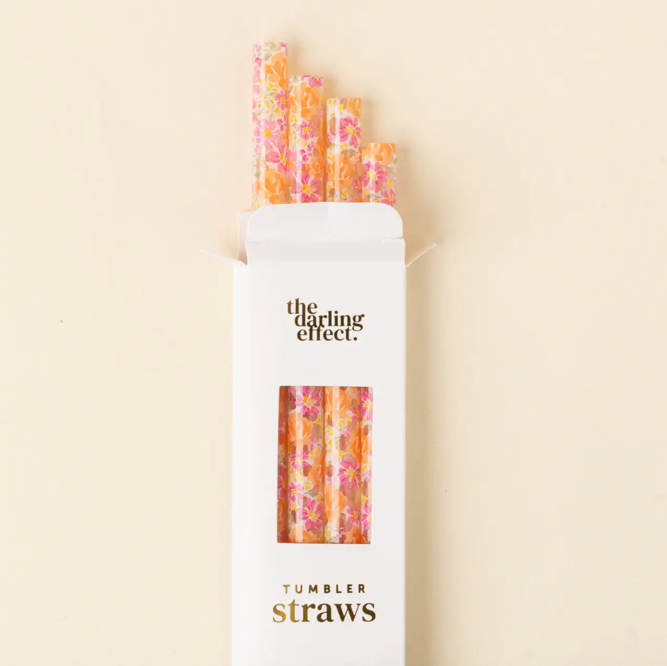Tumbler Straw Set 40 oz. - Secret Garden Pink