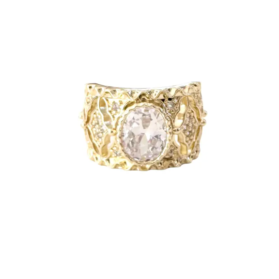 Gemelli - Roman Rhinestone Adjustable Ring