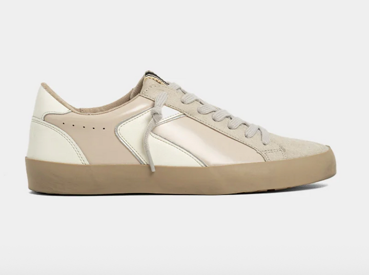 Robbie - Beige Patent Sneakers