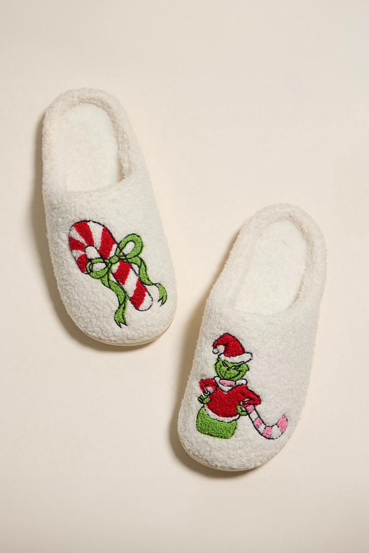 Grinch Christmas Slippers (Red)