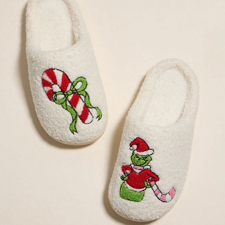 Grinch Christmas Slippers (Red)