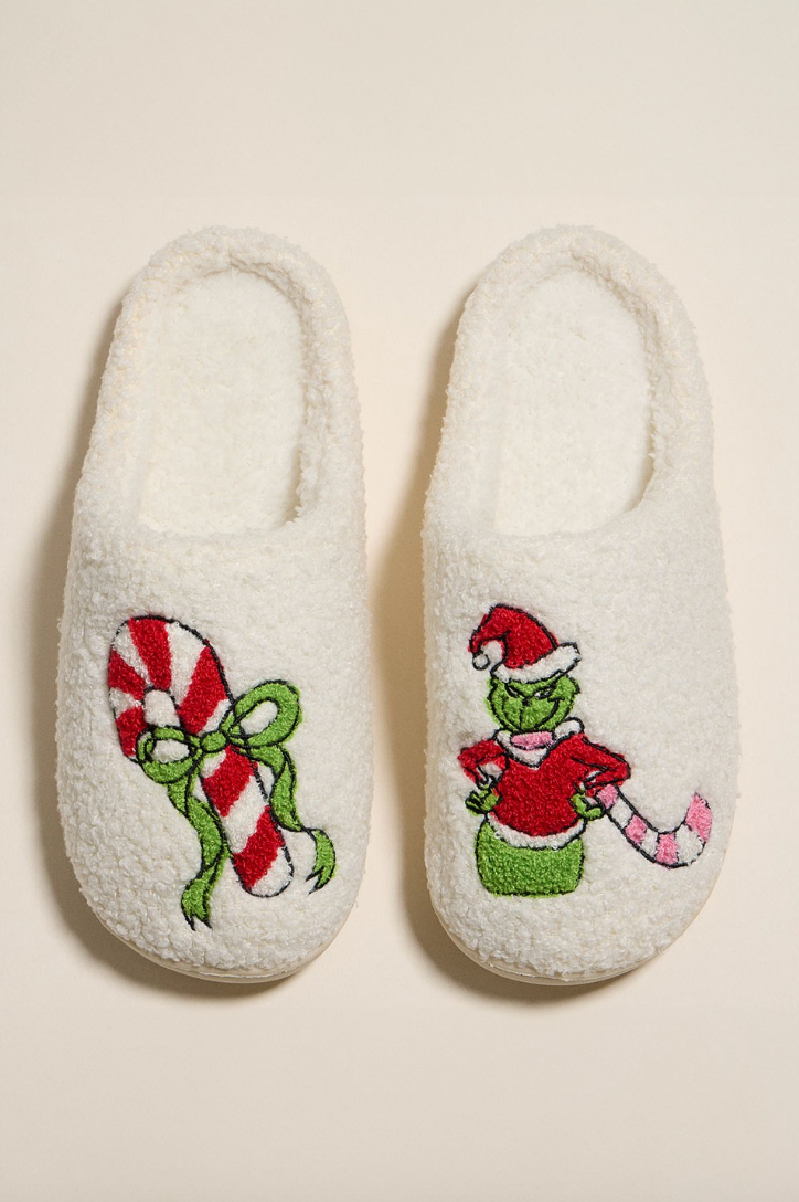 Grinch Christmas Slippers (Red)