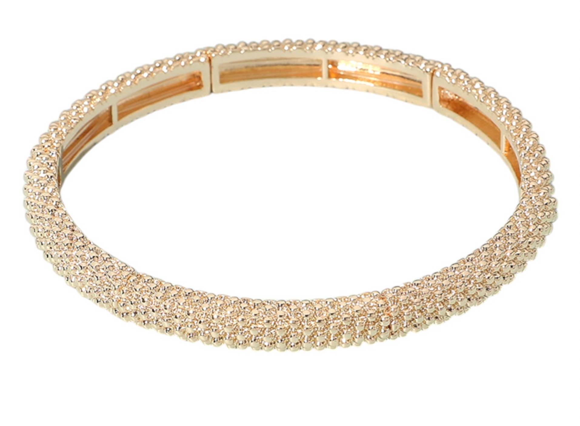 Katherine - Gold Beaded Caviar Stretch Bracelet