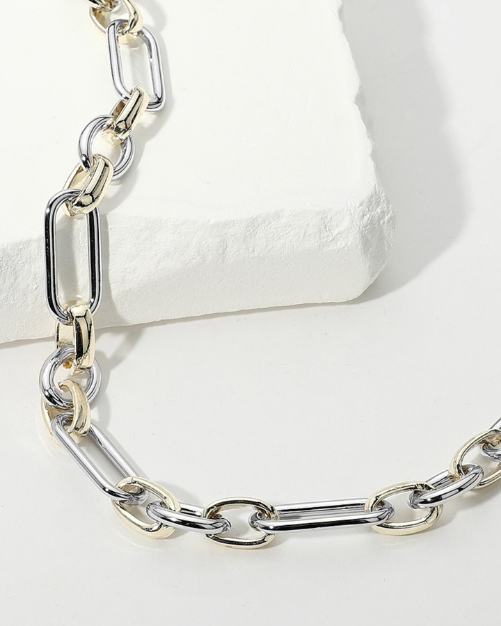 Victoria - Two Tone Chunky Link Necklace