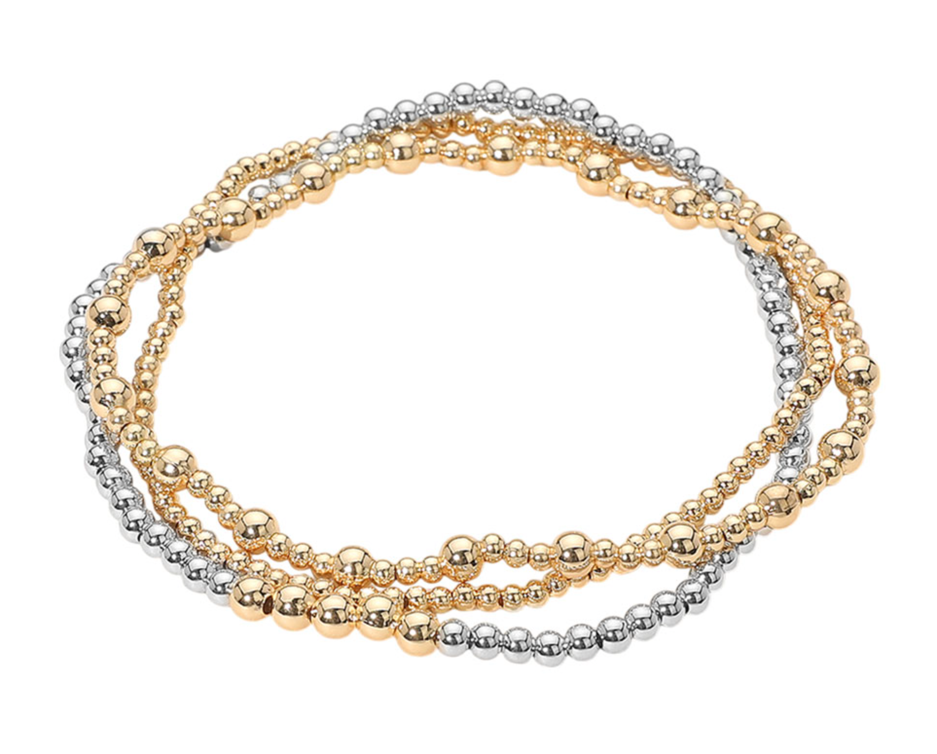 Jani - Two Tone Beaded Bracelet Set of 3