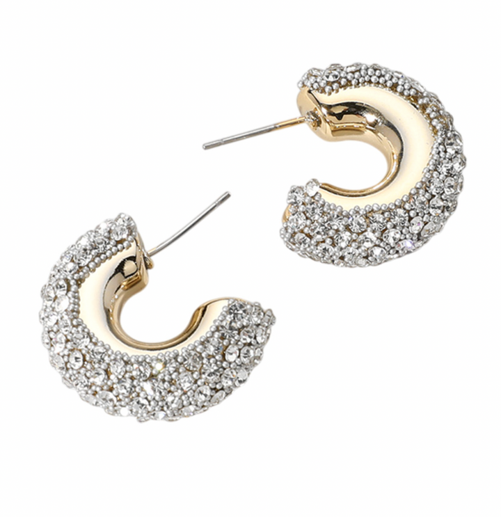 Darcy - Chunky Rhinestone Earrings (Clear)
