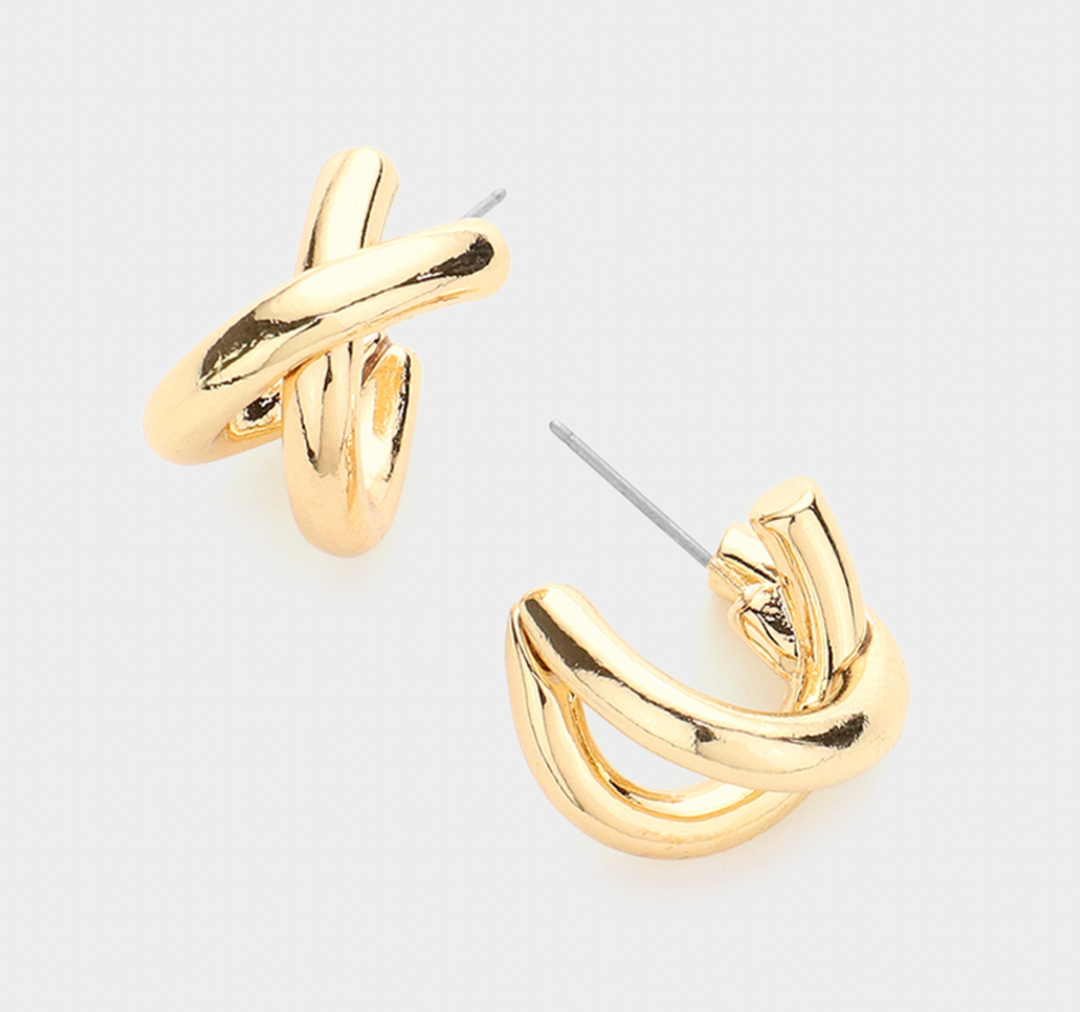 Sara - Criss Cross Hoop Earrings