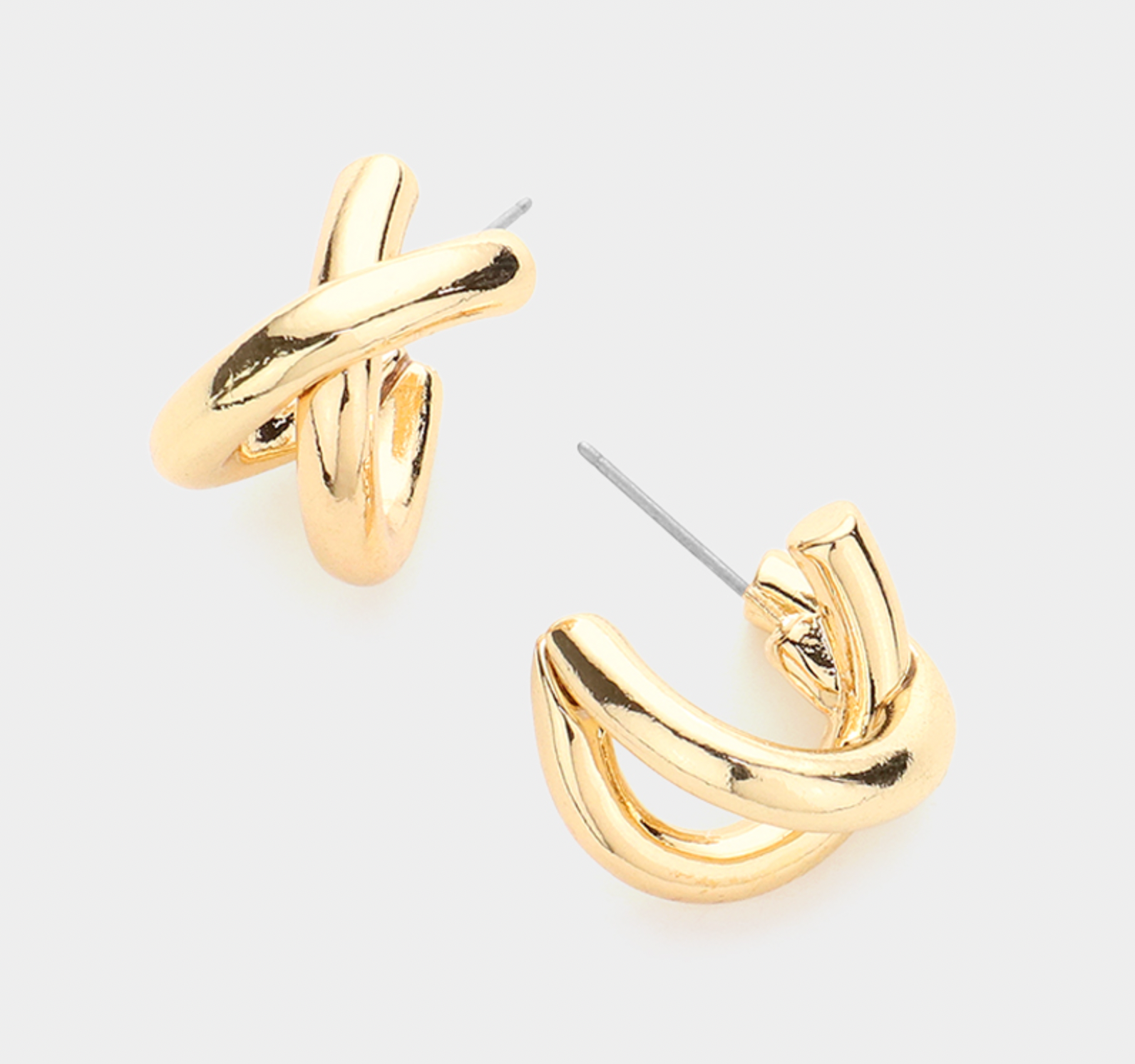 Sara - Criss Cross Hoop Earrings