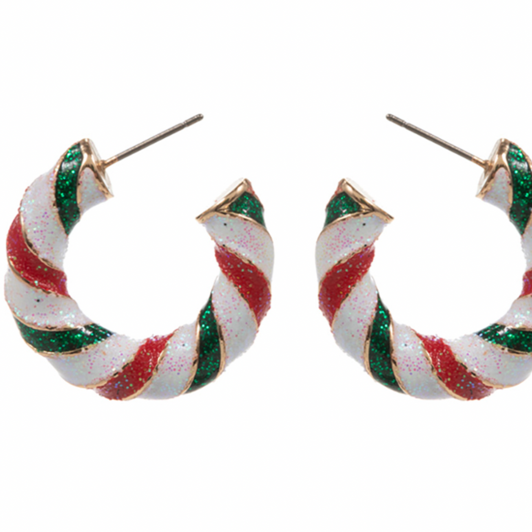 Christmas Candy Cane Hoops