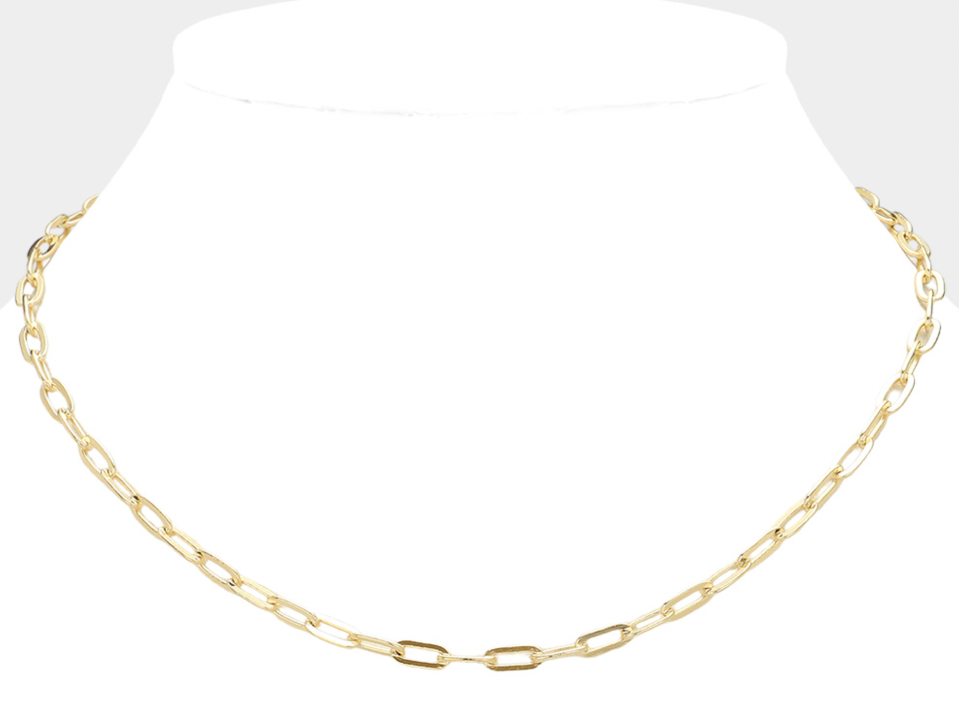 Lena - Paper Clip Gold Necklace