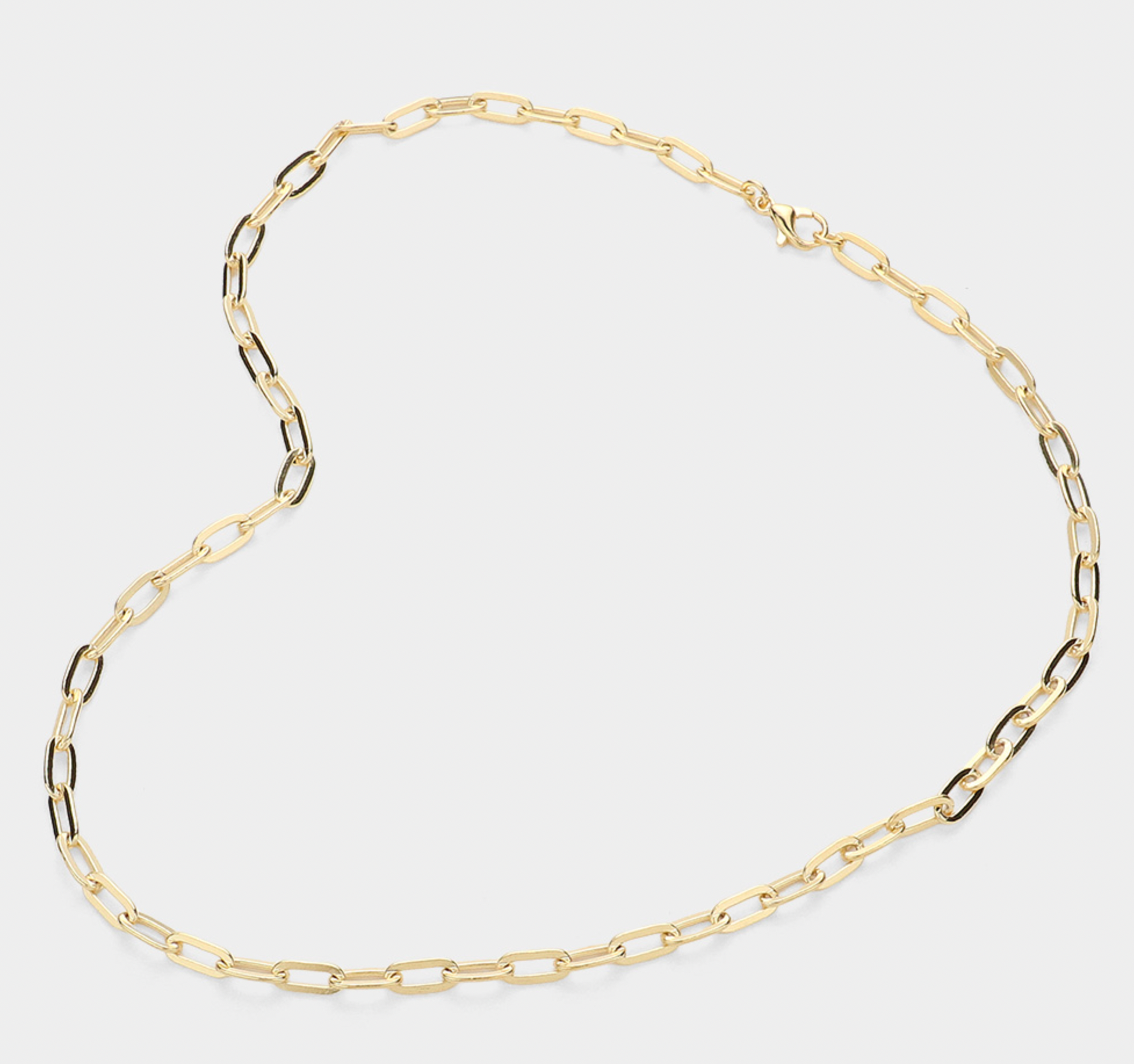 Lena - Paper Clip Gold Necklace