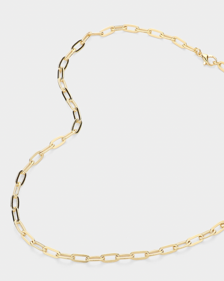 Lena - Paper Clip Gold Necklace