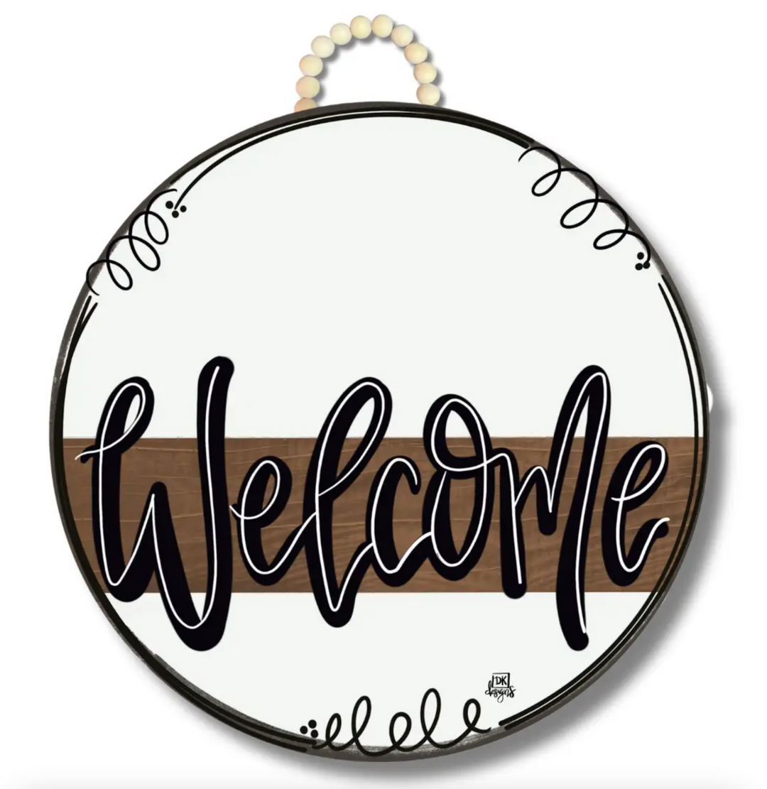 Door Hanger - Striped "Welcome" Sign