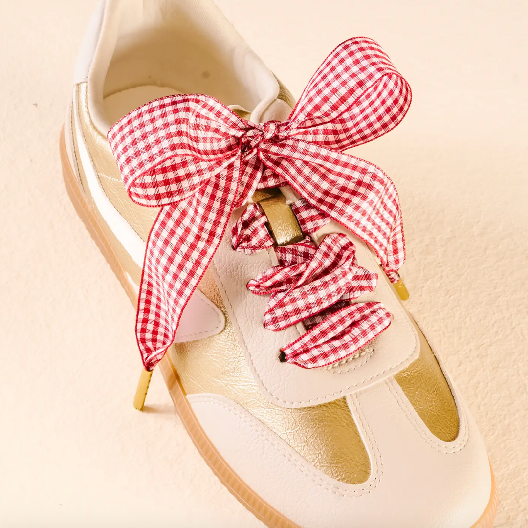 Gingham Shoelaces (Red)