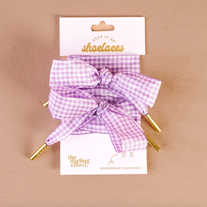 Gingham Shoelaces (Purple)