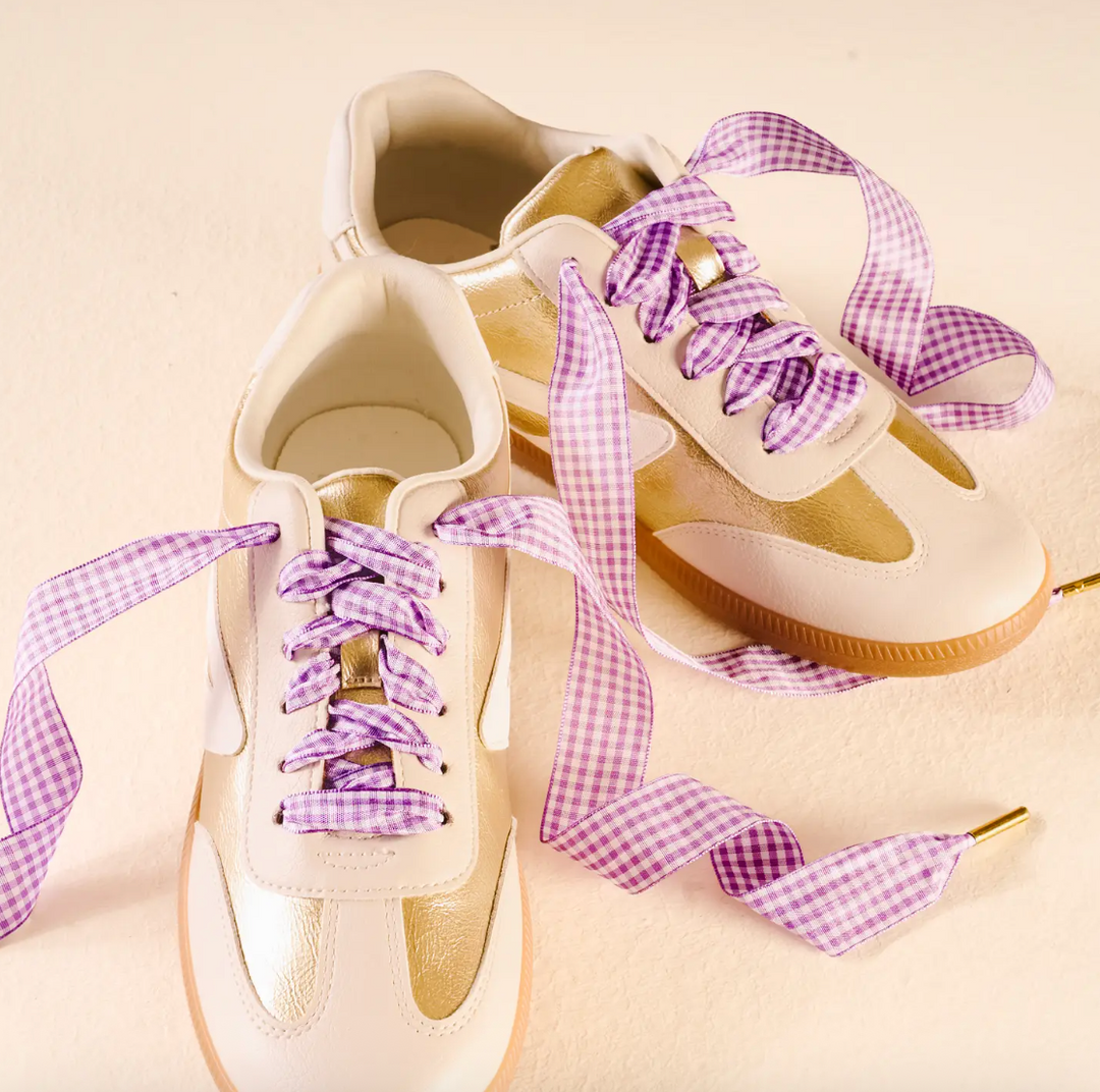 Gingham Shoelaces (Purple)