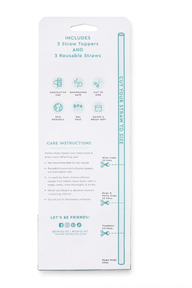 Swig - Make a Wish Straw Topper Set of 3