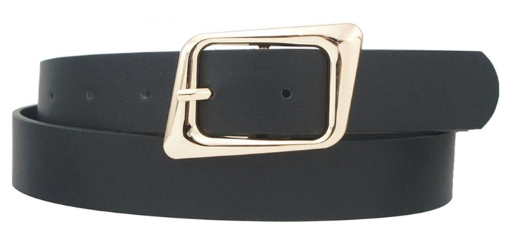 Bonnie - Asymmetrical Buckle Belt (Black)