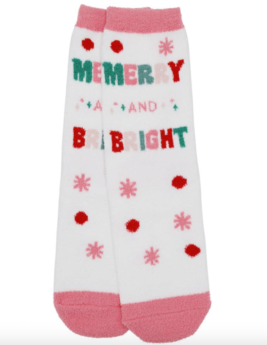Christmas Fuzzy Socks - Merry And Bright